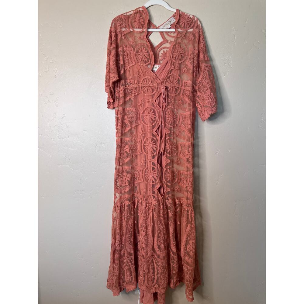 Jen's Pirate Booty Pixie Mykonos Kaftan Dress or Coverup in Clay MEDIUM/LARGE - Picture 2 of 7